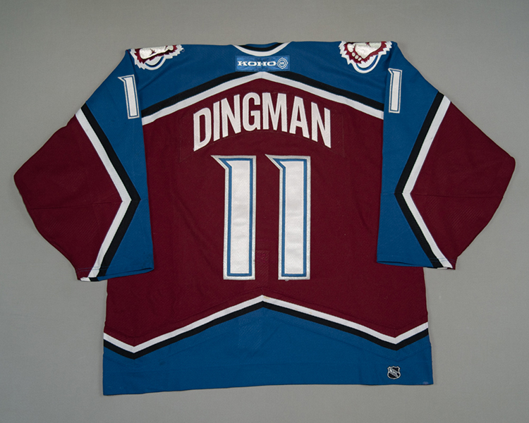 Colorado Avalanche game worn Chris Dingman jersey Colorado Avalanche game worn Chris Dingman jersey