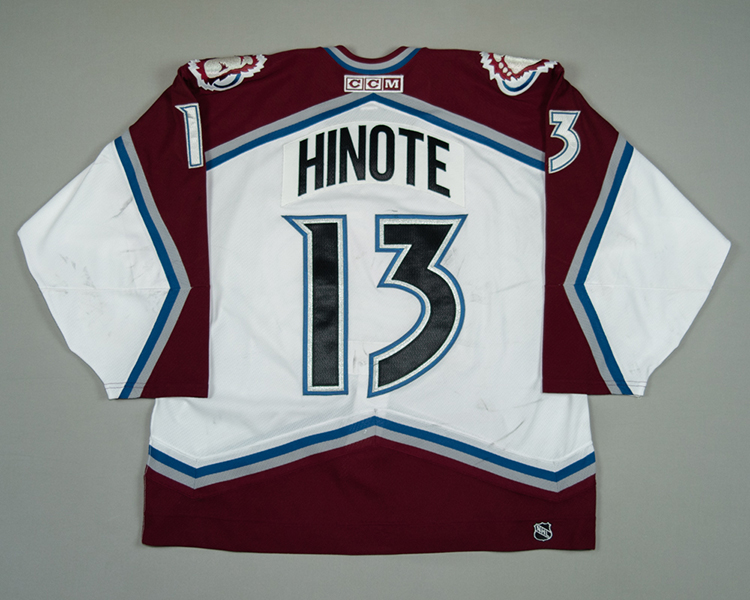 Colorado Avalanche game worn Dan Hinote jersey Colorado Avalanche game worn Dan Hinote jersey