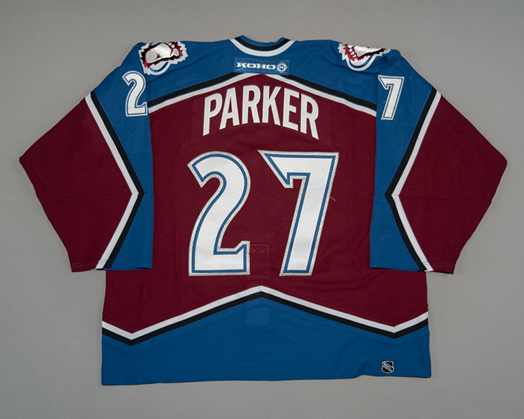 Colorado Avalanche game worn Scott Parker jersey Colorado Avalanche game worn Scott Parker jersey