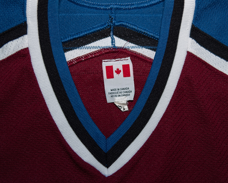 Colorado Avalanche 2001-2002 game worn tagging Colorado Avalanche 2001-2002 game worn tagging