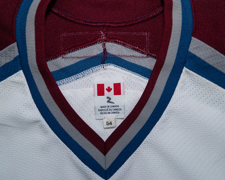 Colorado Avalanche 2001-2002 game worn tagging Colorado Avalanche 2001-2002 game worn tagging