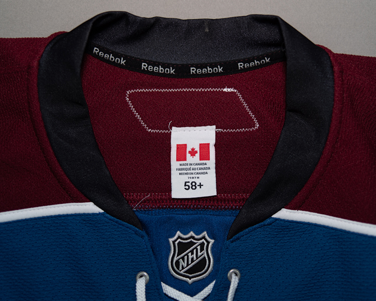 Colorado Avalanche 2010-2011 game worn tagging Colorado Avalanche 2010-2011 game worn tagging
