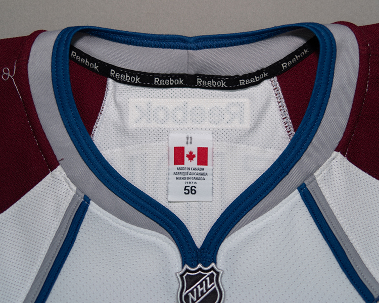 Colorado Avalanche 2011-2012 game worn tagging Colorado Avalanche 2011-2012 game worn tagging