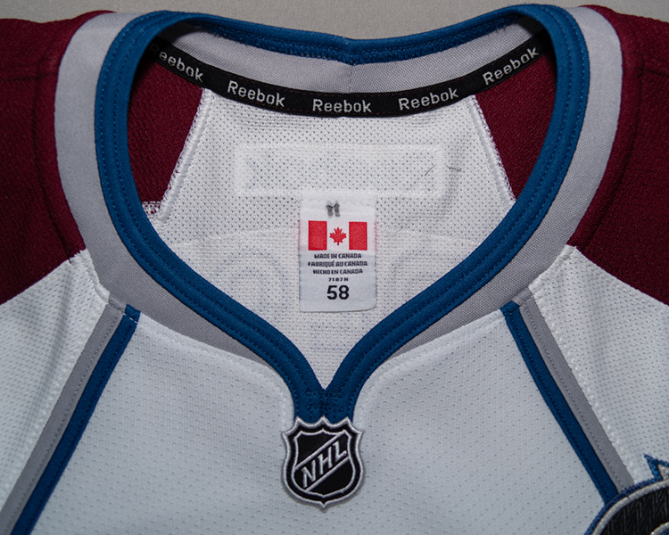 Colorado Avalanche 2012-2013 game worn tagging Colorado Avalanche 2012-2013 game worn tagging