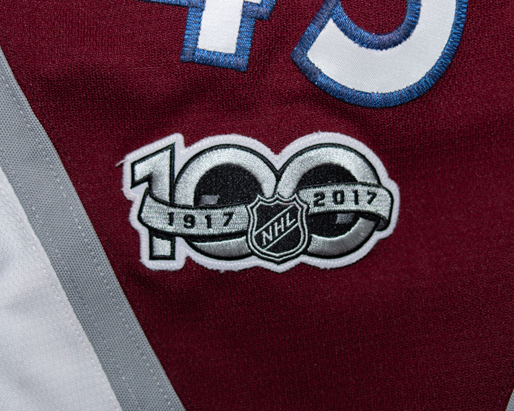 Colorado Avalanche 2017-2018 game worn tagging Colorado Avalanche 2017-2018 game worn tagging