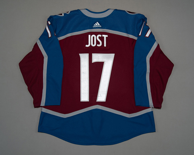 Colorado Avalanche game worn Tyson Jost jersey Colorado Avalanche game worn Tyson Jost jersey