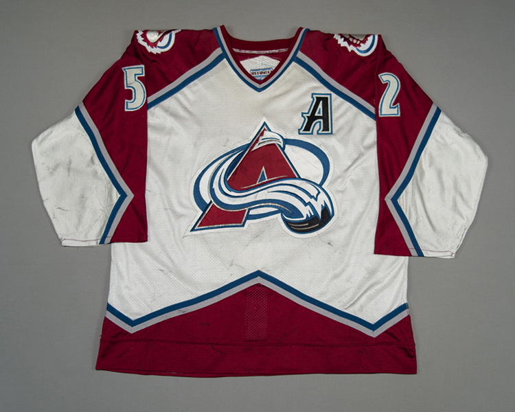 Adam Foote Colorado Avalanche game worn jersey Front Adam Foote Colorado Avalanche game worn jersey Front