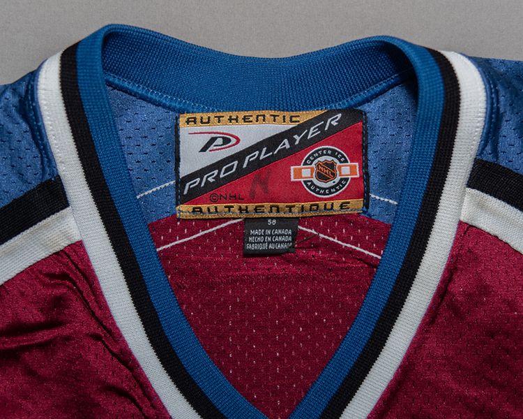 Colorado Avalanche 1999-2000 game worn tagging Colorado Avalanche 1999-2000 game worn tagging
